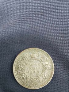 Silver Half rupee India 1945 George vi king
