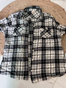 white black checked shirt
