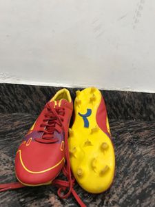Bright Red Football Cleats