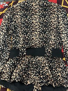 Leopard Print Button-Up top with Belt
