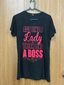 Quoted T-shirt In Black And Pink