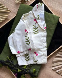 Floral Print Readymade Saree Blouse