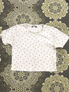 Cute Floral Print Cropped T-Shirt