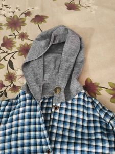 semi winter Checkered Hooded Shirt