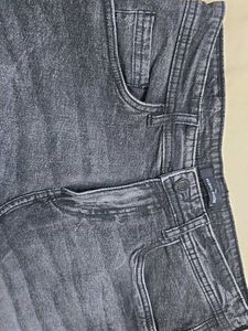 Men's Black Acid Wash Denim Shorts