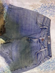 Blue Denim Cut-Off Shorts