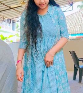 Blue Floral Tiered Kurta Set