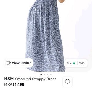 Blue Floral Smocked Dress