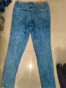 Womens Blue Acid Wash Jeans