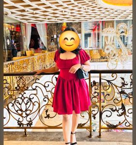 Chic Puff Sleeve Square Neck Mini Dress