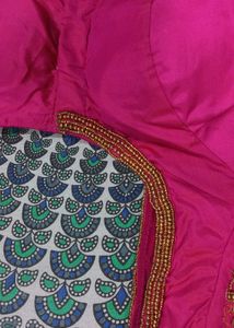 Vibrant Pink Bridal maggam work Blouse