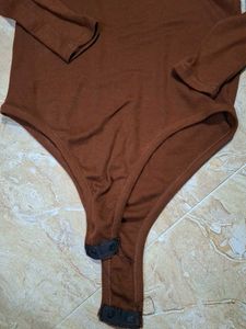 Brown Long Sleeve Bodysuit