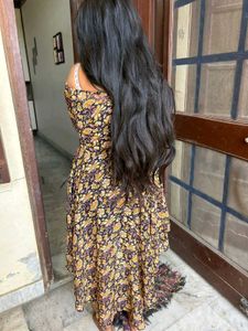 Boho Floral Print Midi Dress