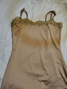 NewMe Brown Lace Spaghetti Starps Maxi Dress