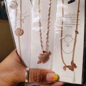 Necklace Set:3 Anti tarnish chain pendant