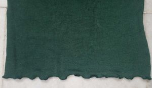 Cute Green Ruffle Trim Top