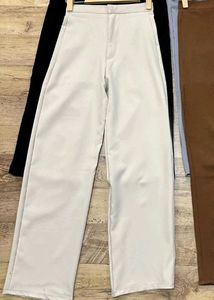 High Waisted Straight Trousers
