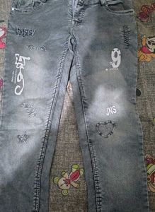 Stylish Grey Jeans with Embellishments
