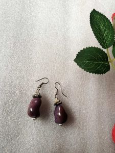 Purple Stone Earrings