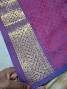 Elegant Purple & Gold Saree blouse Piece