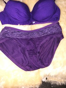 Purple Bra And Panty Set For Women
