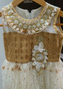 Girls' Golden Party Dress Size-24