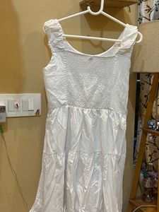 Chic White Ruffled Tiered Mini Dress