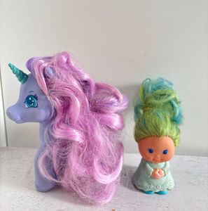 Vintage Unicorn and Doll Set