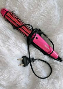 NOVA Pink Hair Straightener Brush 3 in 1