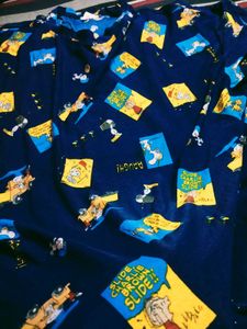 Fun Graphic Print Blue T-Shirt