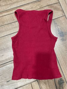 Ribbed Red Tank Top