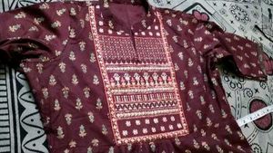 Elegant Maroon Embroidered Kurta