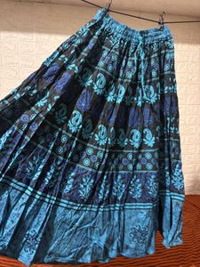 Blue and black ethnic skirt 30 inch length