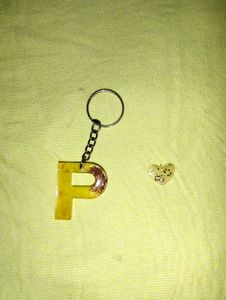 Resin Letter P Keychain