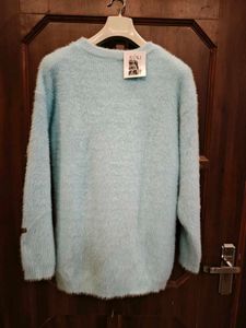 Cozy Light Blue Fuzzy Sweater