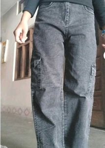 Stylish Grey Cargo Jeans