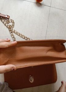 Tan Quilted Crossbody Bag