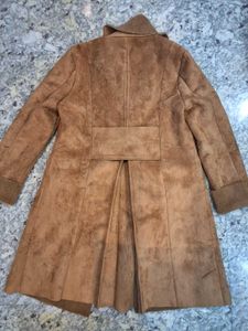 Brown Suede Double-Breasted Coat