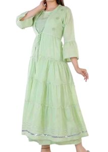 Mint Green Kurta Set with Jacket