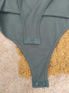 Ribbed Scoop Neck Bodysuit