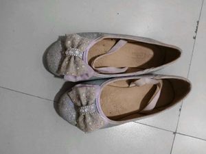 Kids Sparkly Bow Ballet Flats