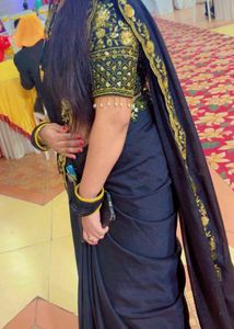 beautiful black designer saree