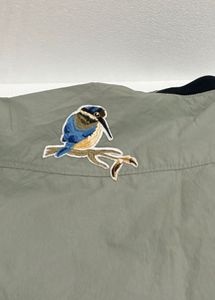 Embroidered Olive Green Jacket oversized