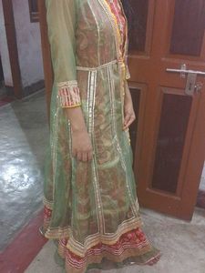Red Paisley Print Salwar Kameez