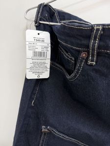 Shein Dark Wash Jeans with Button Detail