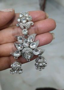 Sparkling Silver-Tone Drop Earrings