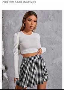 Houndstooth Skirt &amp; Cardigan Set
