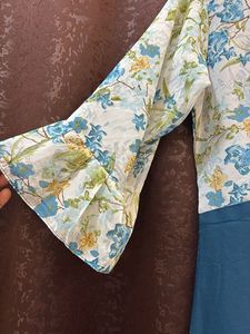 Floral Print Flared Sleeve maxi dress