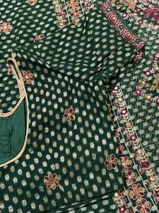 Exquisite Green Embroidered Saree