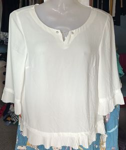 Elegant White Pleated Top